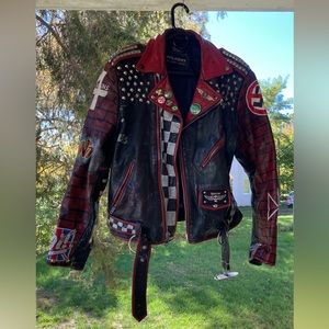 Custom Leather Punk Battle Jacket.